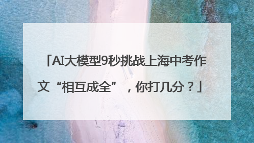 AI大模型9秒挑战上海中考作文“相互成全”，你打几分？